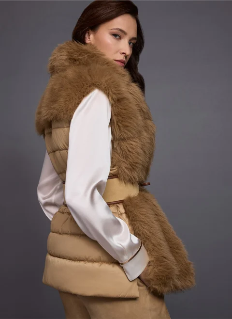 Елек с капитониран мотив 'Faux fur' Marc Cain Collections — снимка 7