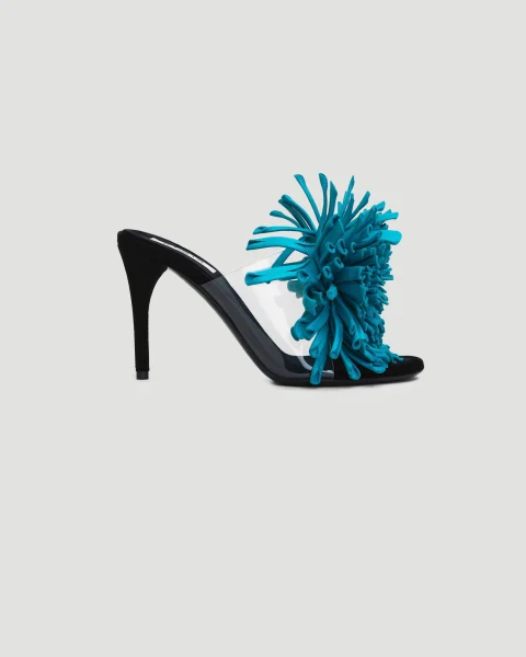 Asymetric Heel Sandals in Lambskin
