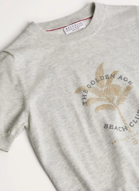 Тишърт с принт 'The Golden Age' Brunello Cucinelli Kids 8-10 — снимка 3
