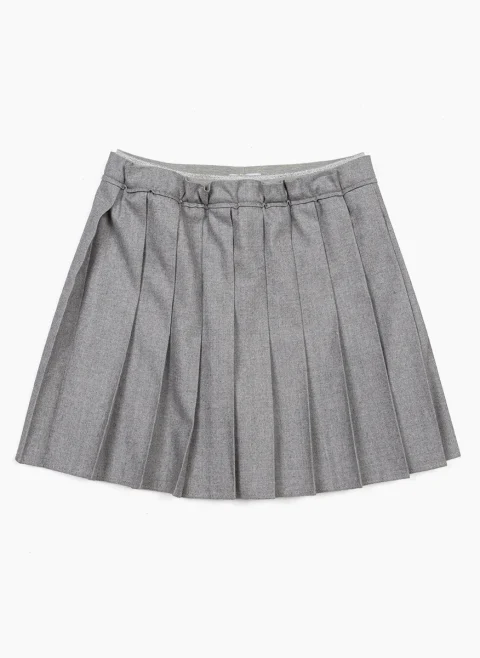 Плисирана пола от вълна Brunello Cucinelli Kids 6