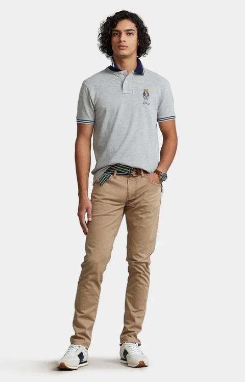 Поло-шърт с контрастни ленти и Polo Bear бродерия — снимка 2