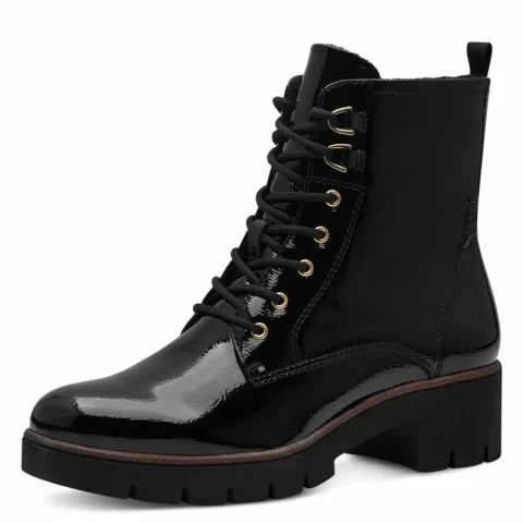 Дамски Кубинки TAMARIS – 1-25297-41-018 BLACK PATENT — снимка 3