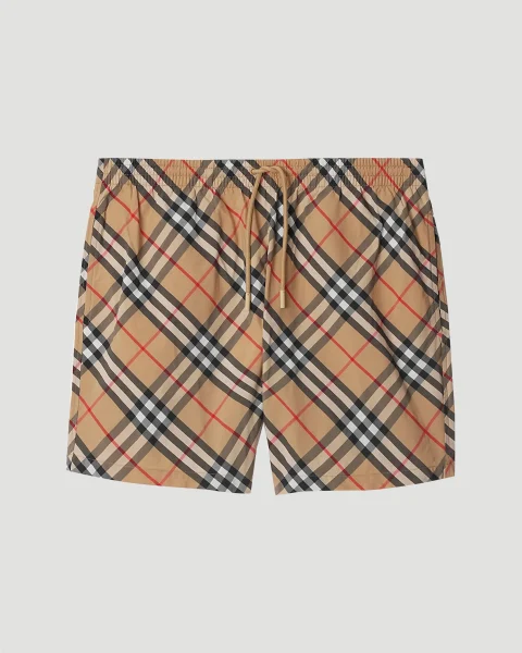 Check Swim Shorts in Sand