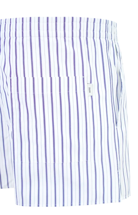 White & Blue Cotton Elasticated Shorts — снимка 2