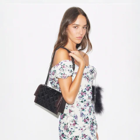 Дамска чанта бордо SMALL FLEMING TORY BURCH — снимка 6