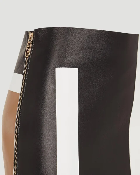 Multicolour Leather Mini Skirt — снимка 3