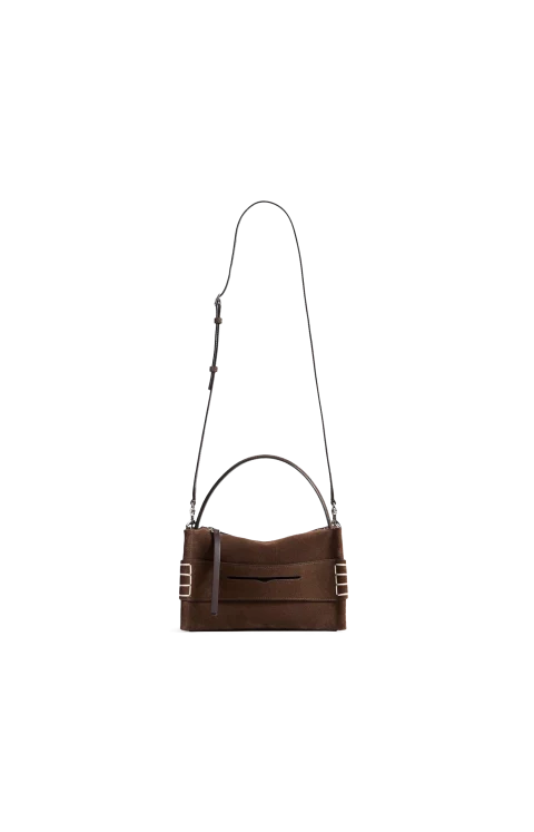 Small Loafer Bag in Brown Suede — снимка 2