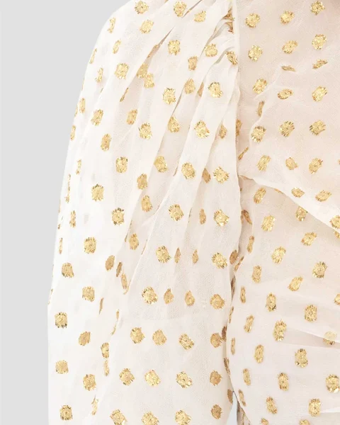 Fluid Cropped Top in Silk Jacquard and Lurex — снимка 2