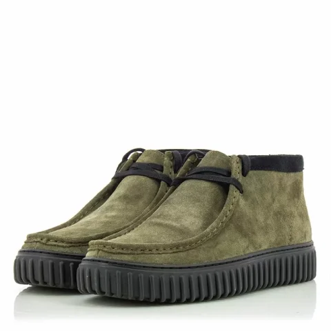 Мъжки Ежедневни Боти CLARKS – 26173595 TORHILL HI DARK OLIVE SDE — снимка 2