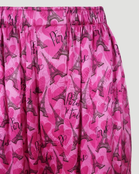 All-Over Eiffel Tower Logo Silk Pants — снимка 3
