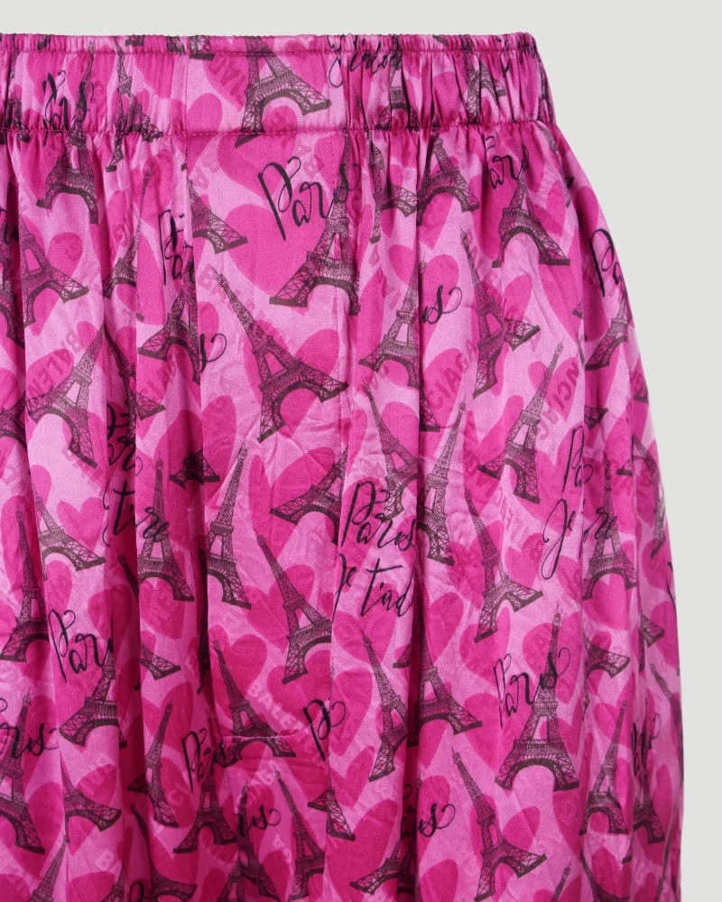 All-Over Eiffel Tower Logo Silk Pants — снимка 3