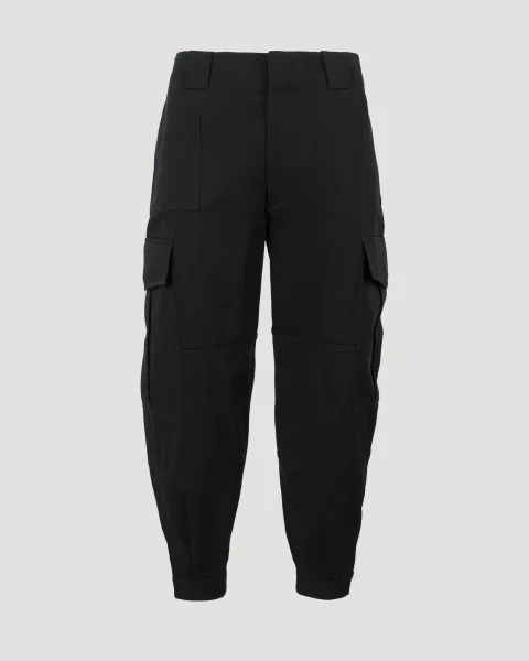 Military Cargo Trousers in Black