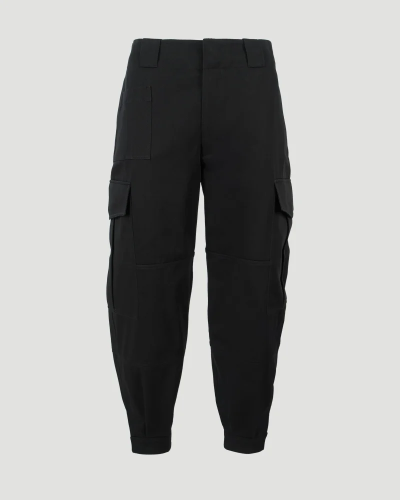 Military Cargo Trousers in Black
