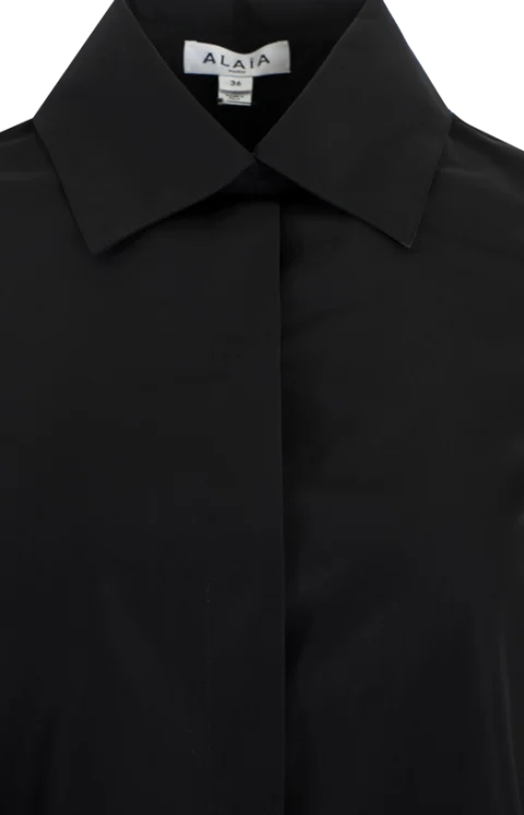 A-Line Shirt Dress in Black — снимка 2