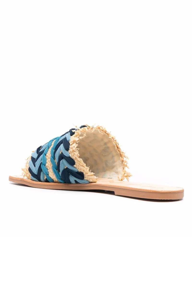 Sandals Blue Pattern Raffia & Chiffon; Yucatán S 1.4 Y0 blue pattern — снимка 2