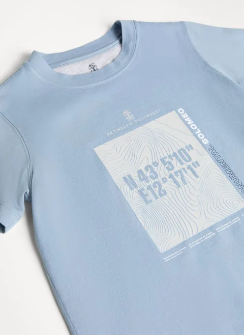 Тишърт с принт Brunello Cucinelli Kids 12 — снимка 3