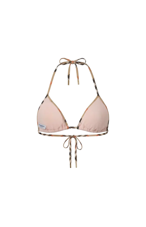 Check Trim Bikini Top in Bouquet Pink — снимка 2