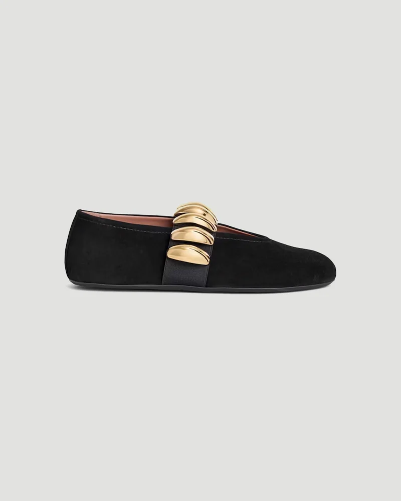 Jewel Ballet Flats in Suede