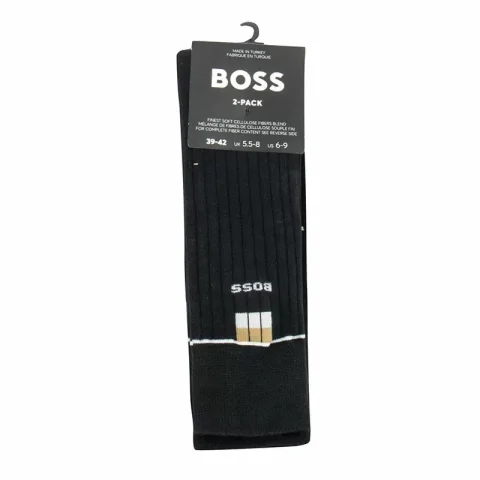 Чорапи BOSS – 50524311 2P RS FINE RIB EC BLACK