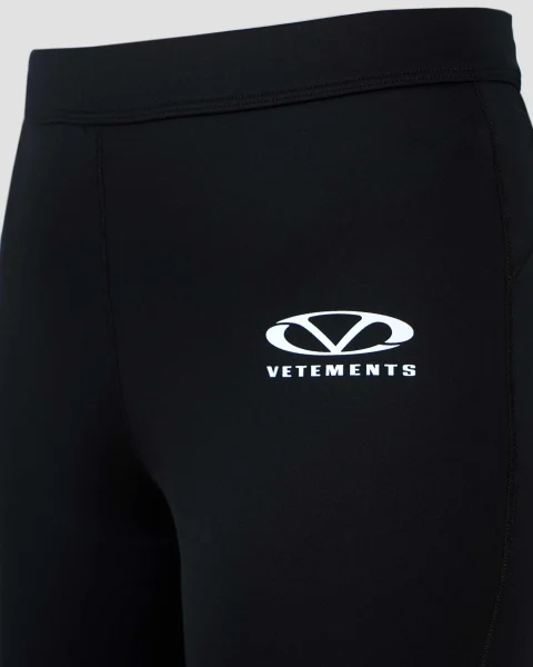 Black Cycling Shorts with Logo — снимка 2