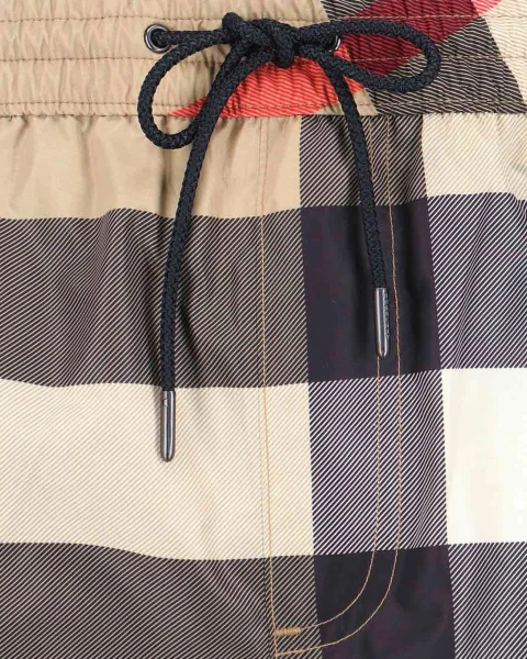 Check Swim Shorts in Archive Beige — снимка 3