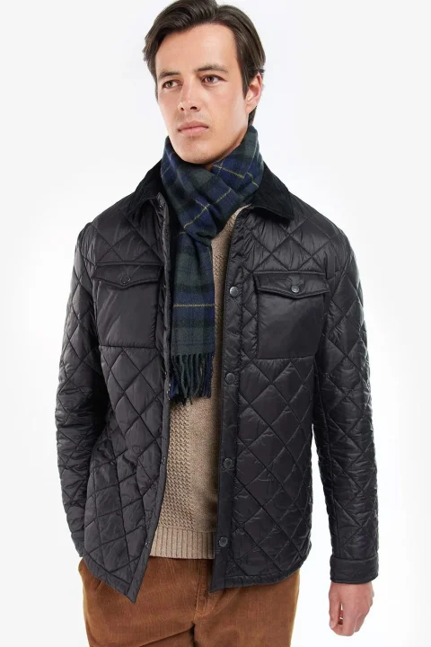 Шал Tartan Lambswool USC0001 tn28 olive night — снимка 2