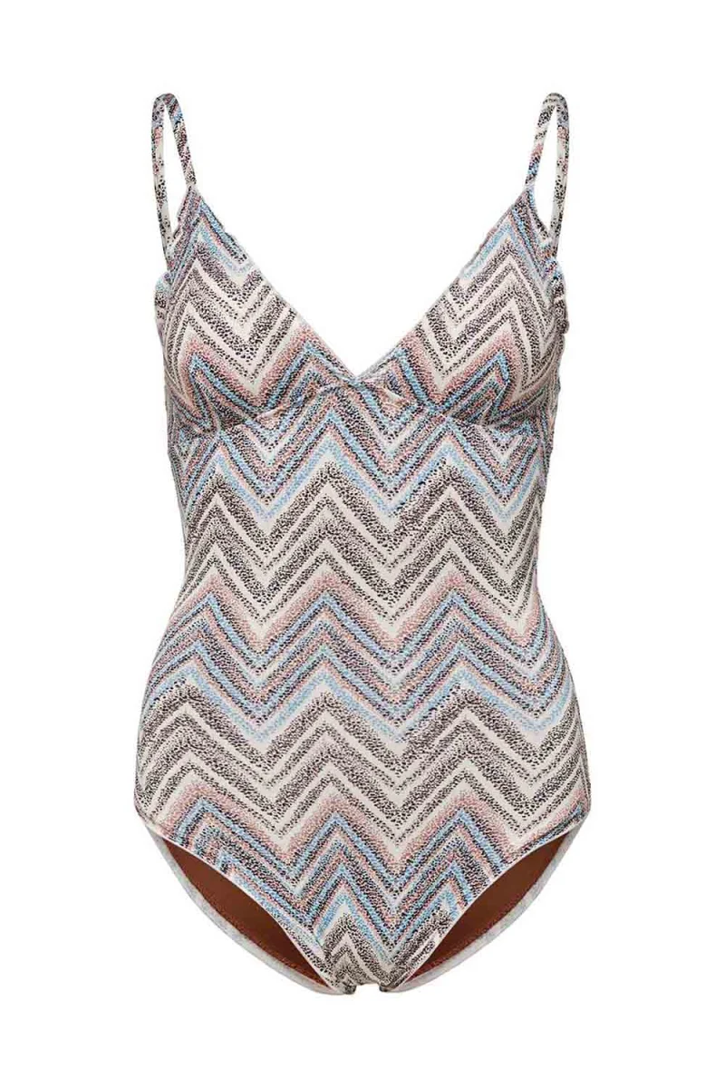 Бански Onlandrea Ruffle Swimsuit 15251601 19-1430 tcx mink
