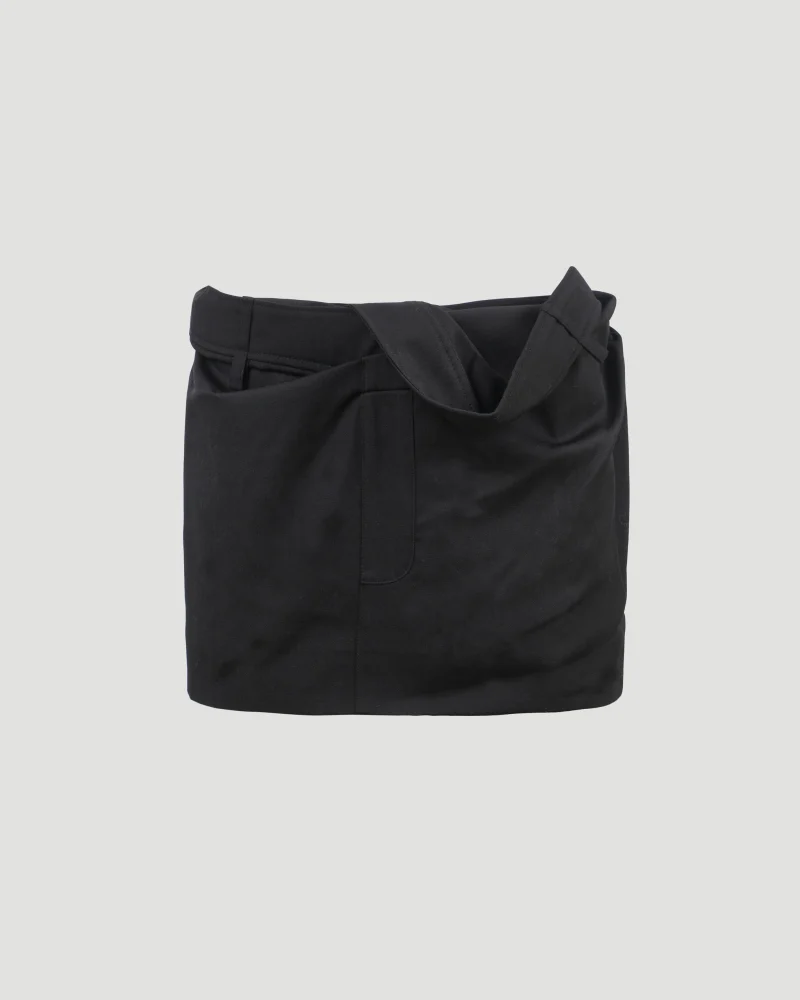 Twisted Mini Skirt in Black