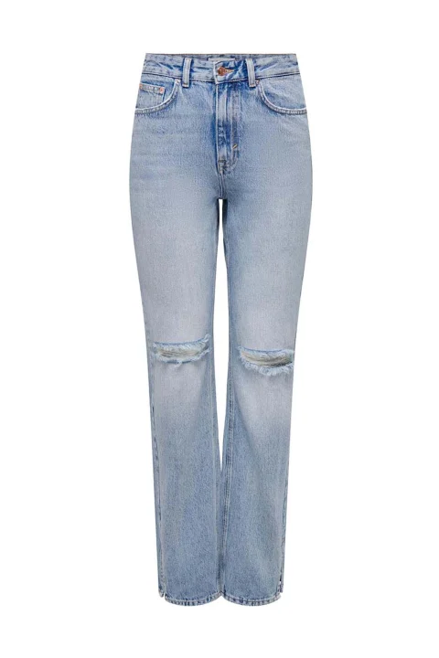 Jeans Onlbillie Ex Hw Straight Slit Jns Dot 15260602 BS000053 Light Blue Denim