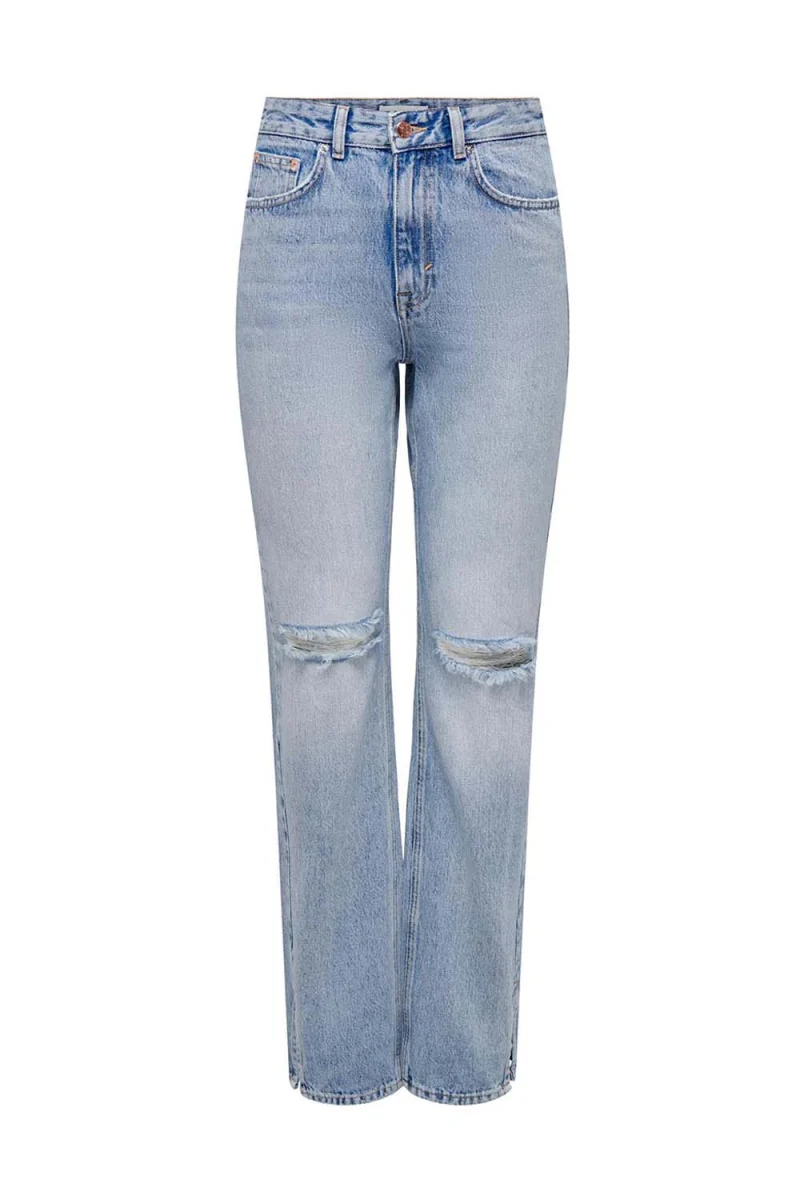 Jeans Onlbillie Ex Hw Straight Slit Jns Dot 15260602 BS000053 Light Blue Denim