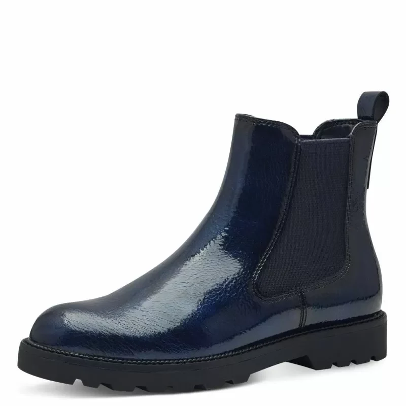 Дамски Равни Боти TAMARIS – 1-25433-43-826 NAVY PATENT — снимка 3