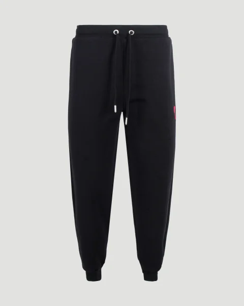 Cotton Sporty Trousers in Black