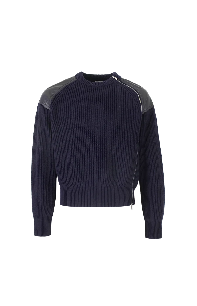 Ribbed Wool Sweater in Azurite