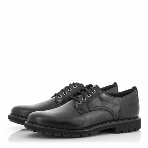Мъжки Ежедневни CLARKS – 26173434 BATCOMBE TIE BLACK LEATHER — снимка 2