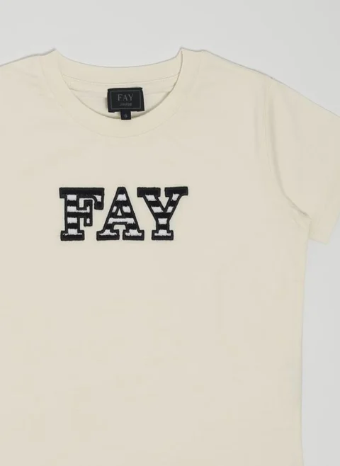 Тишърт с лого бродeрия Fay — снимка 3