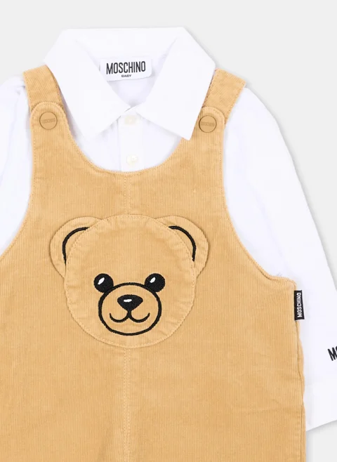 Сет с гащеризон от рипсено кадифе Moschino Kids — снимка 4