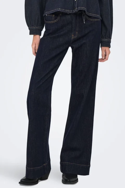 Jeans Onljuicy Hw Rinse Wide 15334976 BS000042 dark blue denim — снимка 2