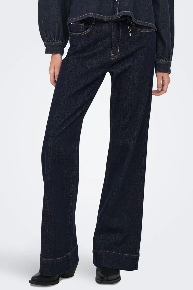 Jeans Onljuicy Hw Rinse Wide 15334976 BS000042 dark blue denim — снимка 2