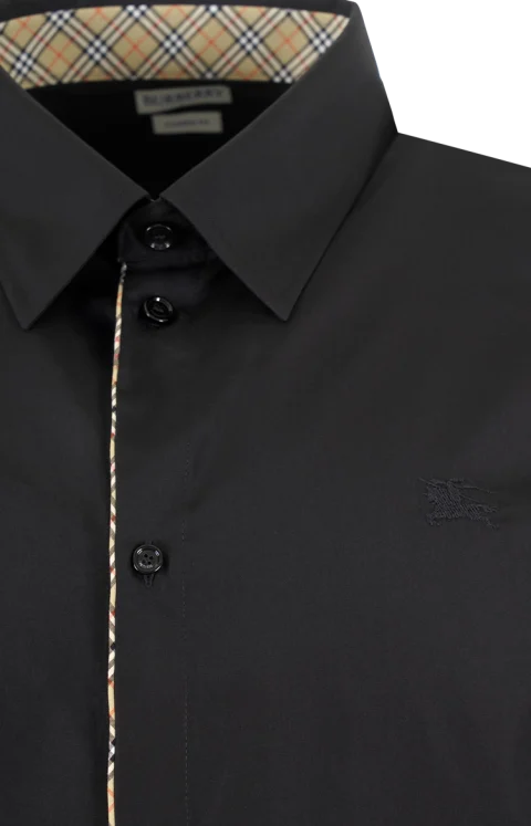 Burberry Classic-Fit Check Piping Cotton Poplin Shirt — снимка 2