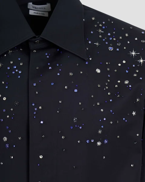 Constellation Embroidery Shirt in Midnight Blue — снимка 2