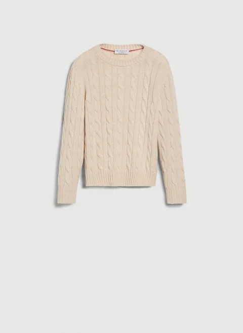 Пуловер от кашмир 'Cable knit' Brunello Cucinelli Kids 8-10