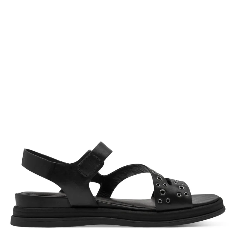 Дамски Равни Сандали TAMARIS – 1-28217-46-003 BLACK LEATHER — снимка 2