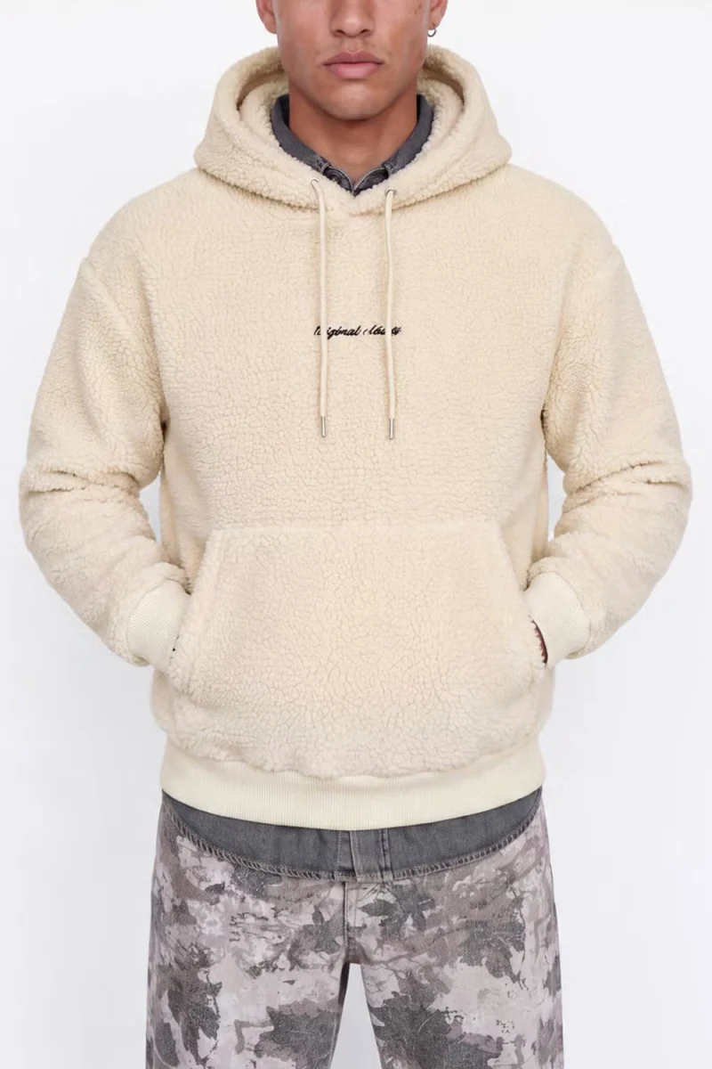 Суичър Jornorrebro Emb Teddy Hood 12300016 13-0401 TCX oatmeal — снимка 2