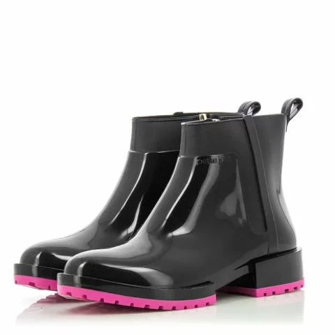 Дамски Гумени Боти PETITE JOLIE – PJ6649 J-LASTIC BLACK/DARK PINK — снимка 3