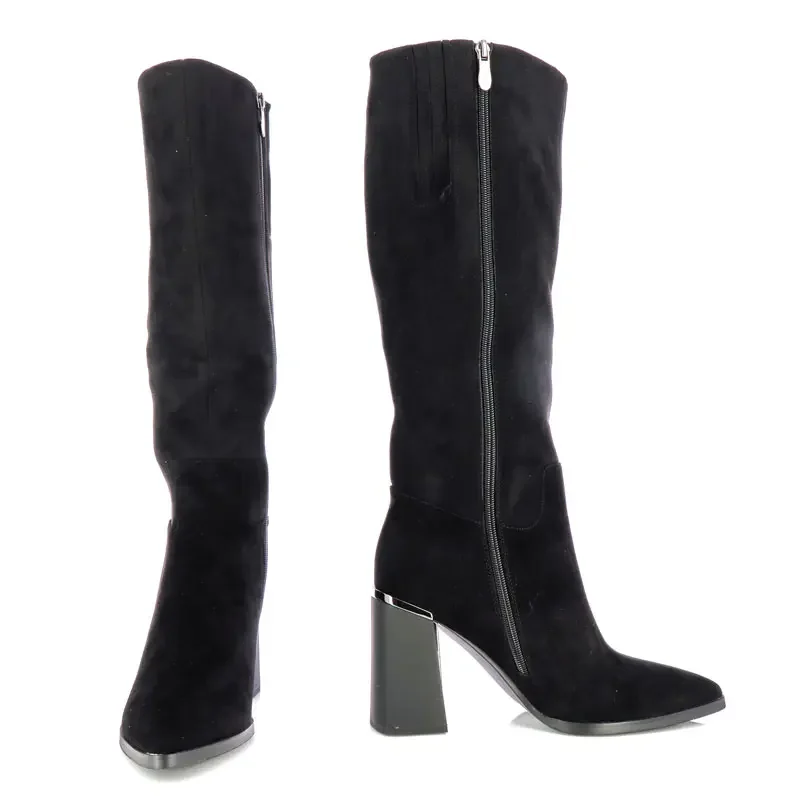 Ботуши На Ток CARLO FABIANI – 115921 BLACK SUEDE — снимка 5