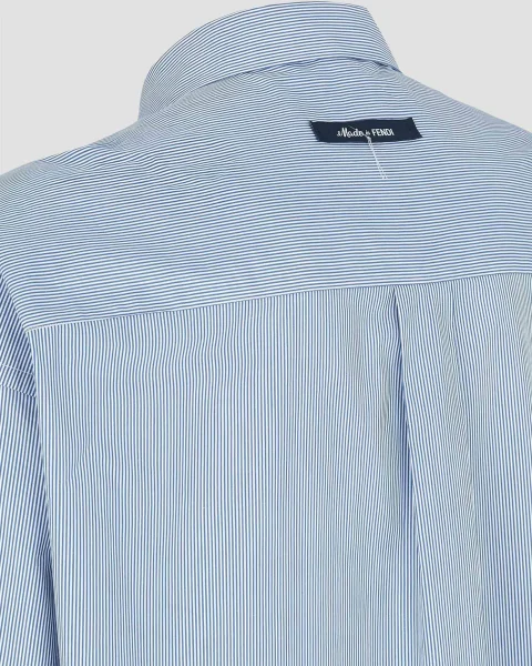 Light Blue Striped Cotton Shirt — снимка 3