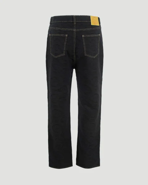Monogram Jacquard Denim Jeans in Dark Blue — снимка 2