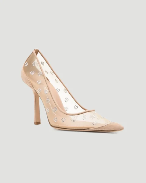 Delphine Crystal-Embellished Mesh Pumps — снимка 2