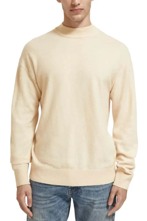 Плетено Dropped Shoulder Basic Mock 176984 SC1566 light camel — снимка 2