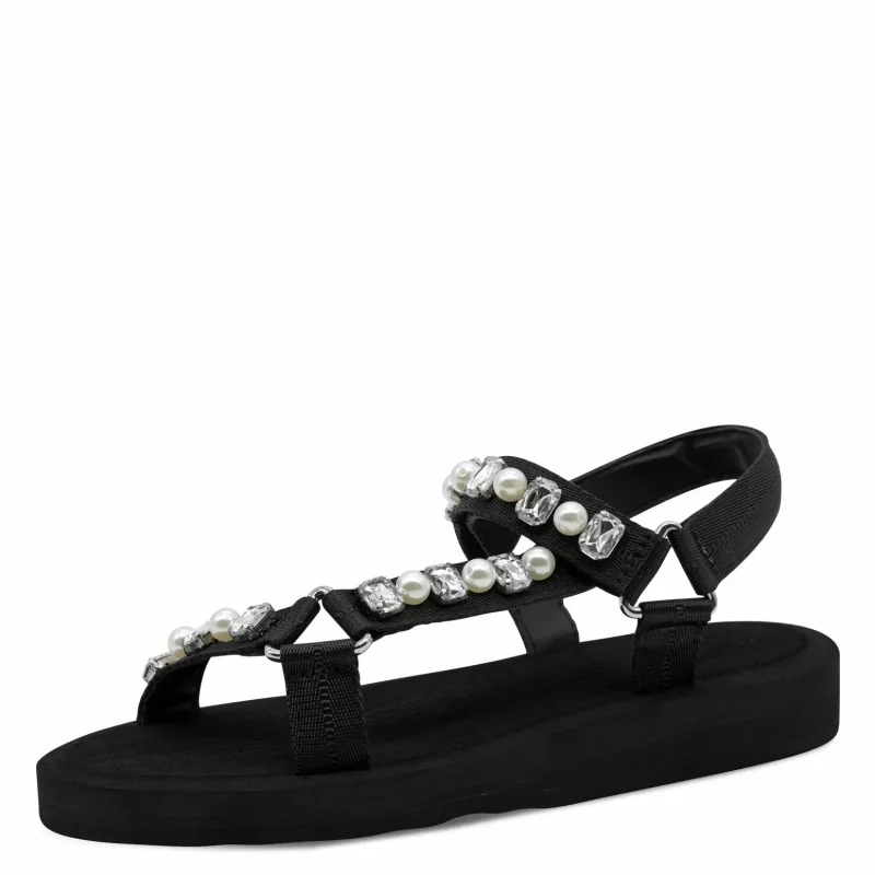 Дамски Равни Сандали TAMARIS – 1-28269-44-043 BLACK GLAM — снимка 3